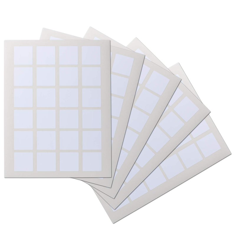 Crinklee Waterproof Essential Oil Labels, 120 Squares, 1.5x1.5 Inches, Rounded Corners, Oil Proof, Highly Durable Blank Stickers - Image 1
